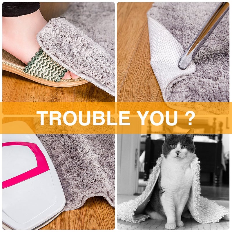 Home Techpro Rug Pads Grippers, 9.8 Ft Non Slip Washable Grippers for Rug, â€œVacuum TECHâ€ - New Materials to Anti Curling Rug Pad : Keep Your Rug in Place & Make Corner Flat and Easily Peel Off - Image 3
